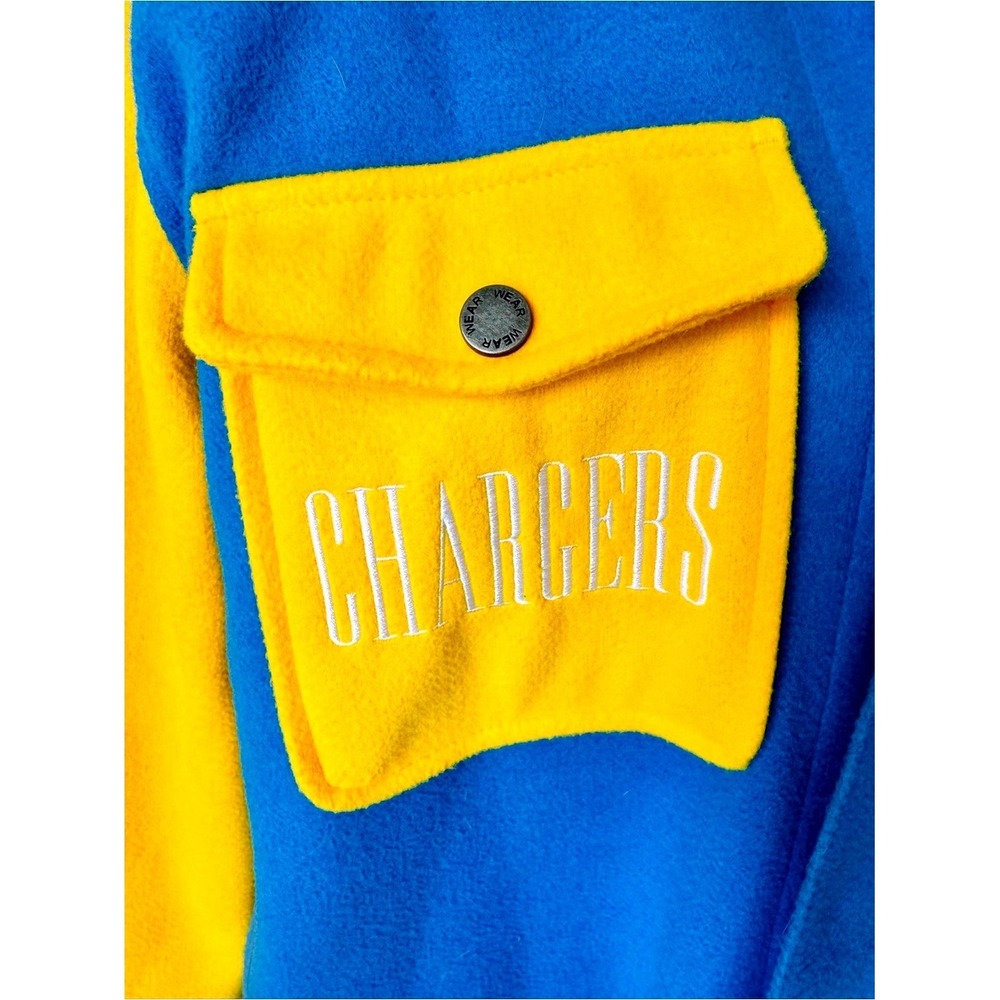 LA Chargers Oversized Fleece Jacket Wear By Erin Andrews Sz Sm - Picture 5 of 8
